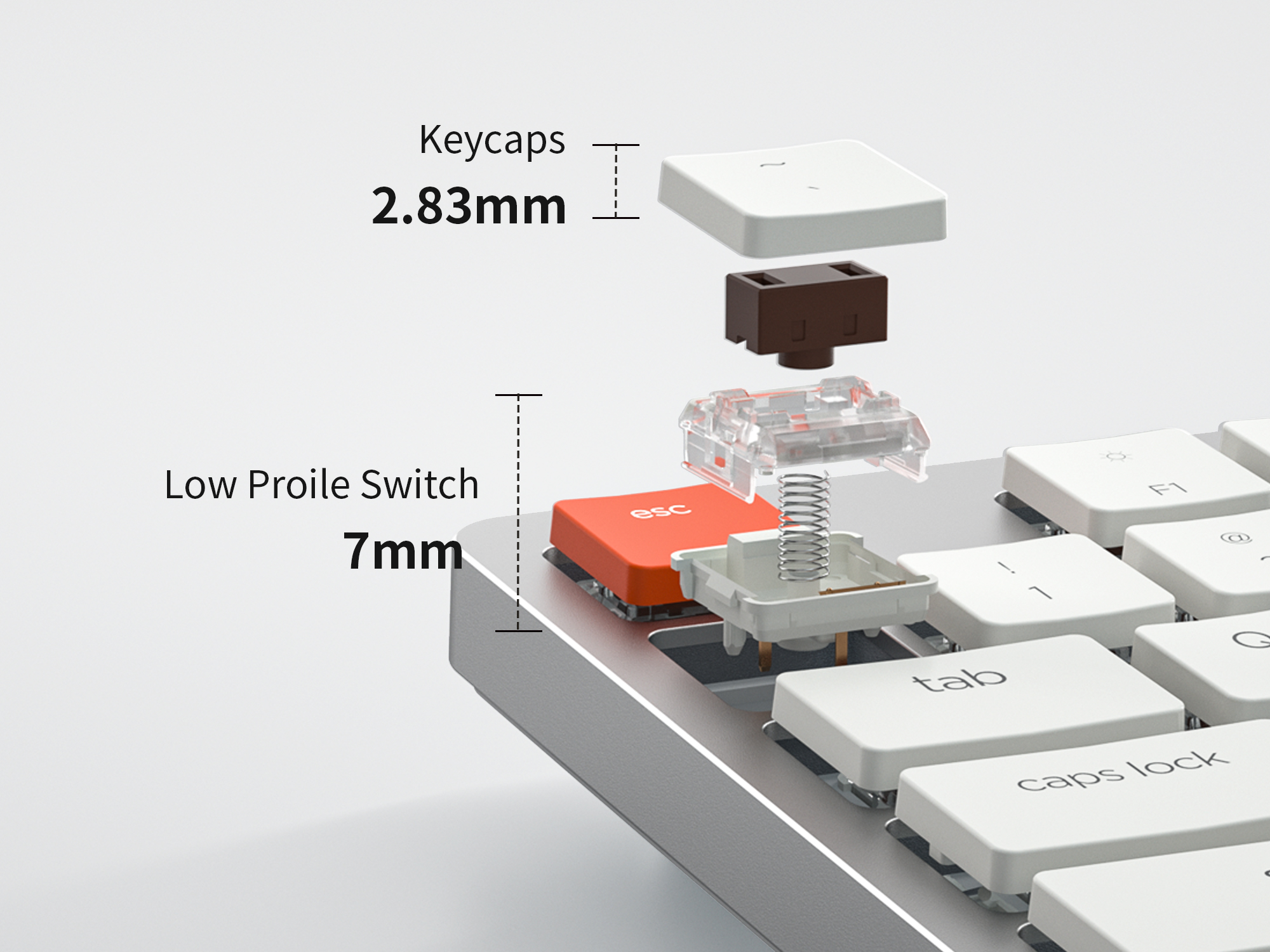 キーボード Cornelius Low-profile White (A- Stock) cornelius専用 Cornelius Low-profile - Barebone Kit - Pastry